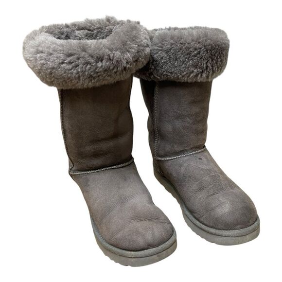 UGG Gray Suede Tall  Classic Boots Size 9 Winter Warm Outdoor - Picture 6 of 9